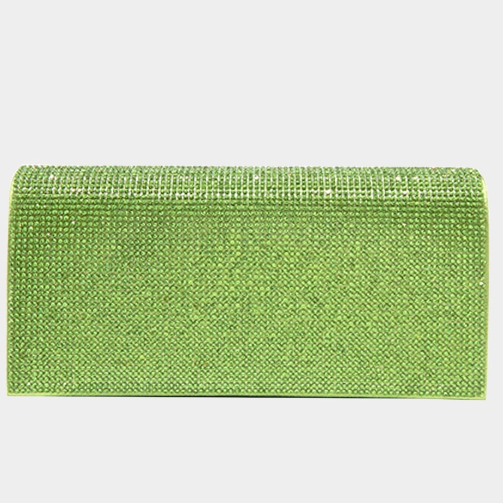 Glamorous Green Rhinestone Evening Bags w/ Strap